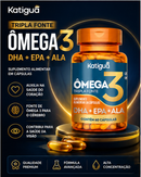 Ômega 3 Tripla Fonte 1000mg 60 Cápsulas Óleo de Peixe Chia Linhaça