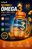 Ômega 3 Tripla Fonte 1000mg 60 Cápsulas Óleo de Peixe Chia Linhaça